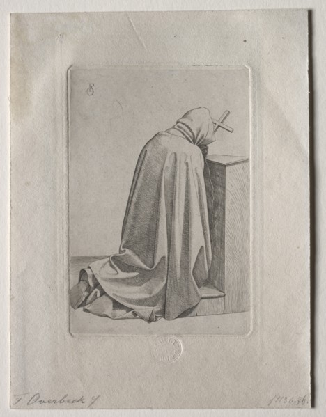 A Praying Monk, 1826. Creator: Johann Friedrich Overbeck (German, 1789-1869); Carl Schulze.