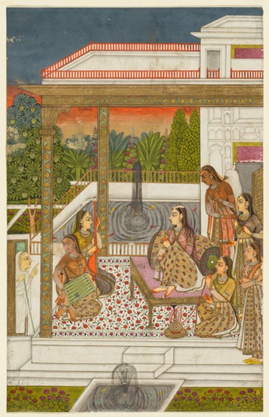 A princess with attendants on a terrace, c. 1720-1730. Creator: Unknown.