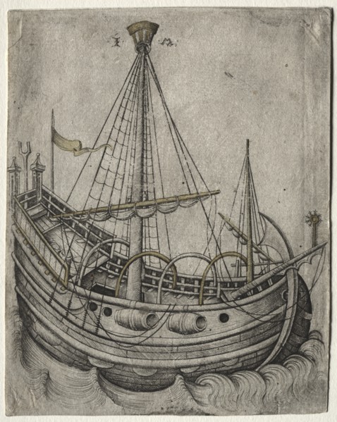 A Ship Moving Toward the Right. Creator: Israhel van Meckenem (German, c. 1440-1503).