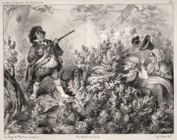 Actualités: LOuverture de la Chasse, 1840. Creator: Clémente Pruche (French, 1831-1870).