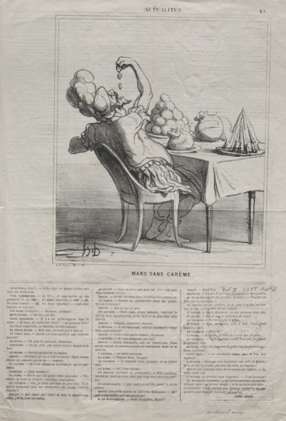 Actualities (No. 43): March without Lent, 1869. Creator: Honoré Daumier (French, 1808-1879).