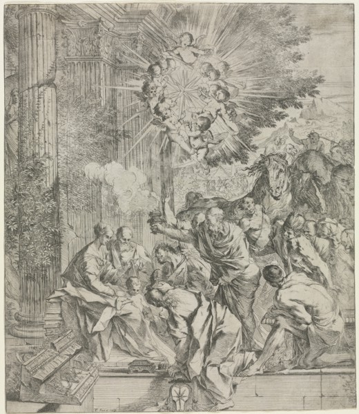 Adoration of the Magi, 1636-1638. Creator: Pietro Testa (Italian, 1612-1650).