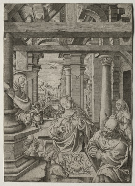Adoration of the Shepherd, c. 1522-1525. Creator: Frans Crabbe van Esplegem (Flemish, c. 1480-1552).