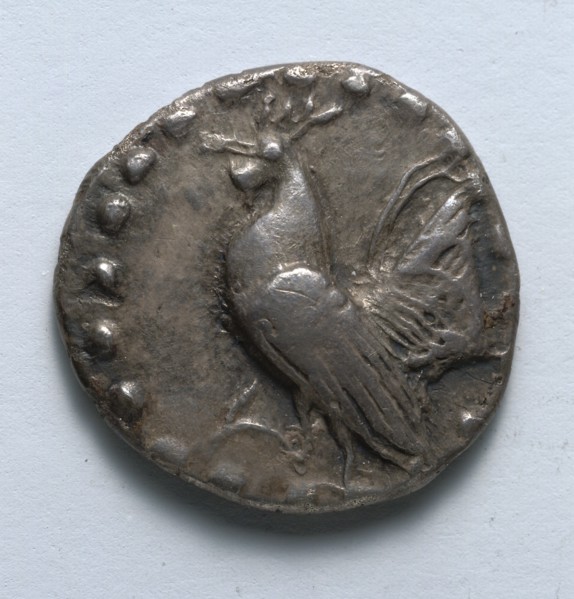 Aegineatan Drachm: Rooster (obverse), c. 482 BC. Creator: Unknown.