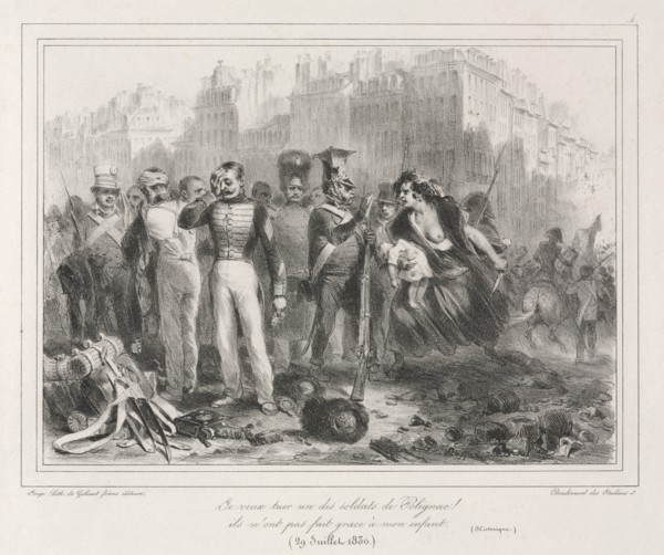 Album of 1831: I want to kill one of Polignac's soldiers. They did not spare my child (Historic), 18 Creator: Auguste Raffet (French, 1804-1860).