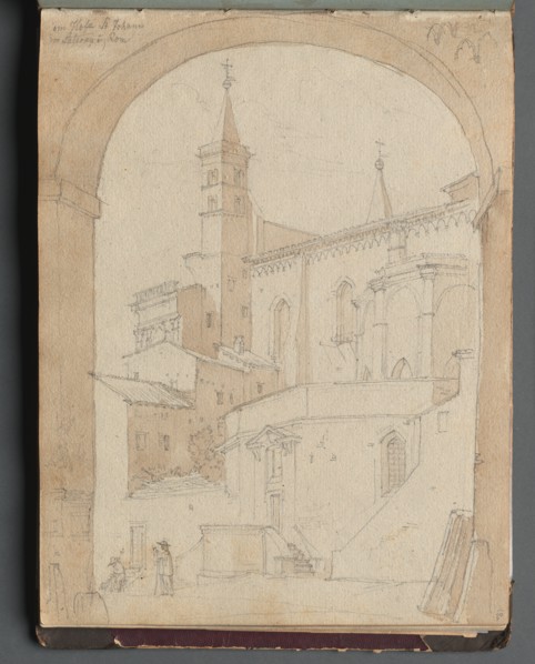 Album with Views of Rome and Surroundings, Landscape Studies, page 18a: Saint John Lateran, Rome. Creator: Franz Johann Heinrich Nadorp (German, 1794-1876).
