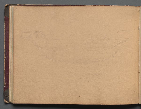 Album with Views of Rome and Surroundings, Landscape Studies, page 19b: Sketch of a boat. Creator: Franz Johann Heinrich Nadorp (German, 1794-1876).