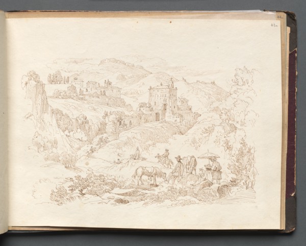 Album with Views of Rome and Surroundings, Landscape Studies, page 43a: Roman Landscape. Creator: Franz Johann Heinrich Nadorp (German, 1794-1876).
