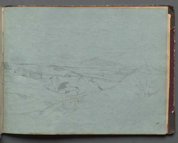 Album with Views of Rome and Surroundings, Landscape Studies, page 52a: Roman Landscape. Creator: Franz Johann Heinrich Nadorp (German, 1794-1876).