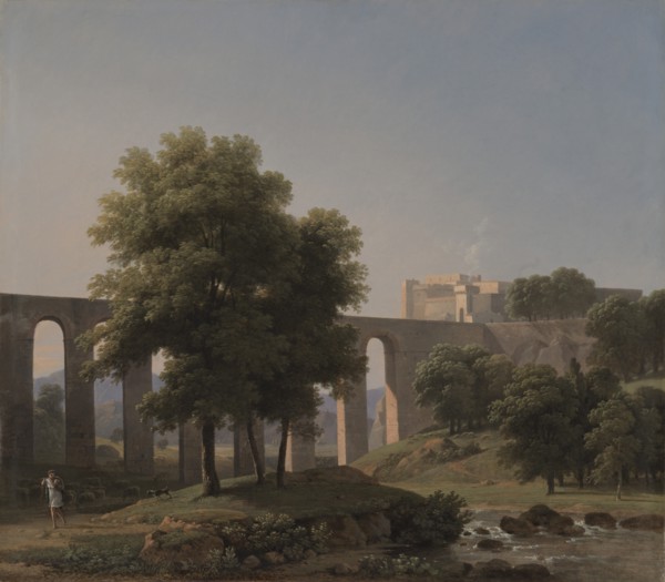 An Aqueduct Near a Fortress, 1807. Creator: Jean-Victor Bertin (French, 1767-1842).