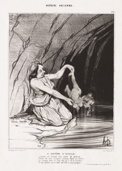 Ancient History: Pl. 22, The Baptism of Achilles . Creator: Honoré Daumier (French, 1808-1879).
