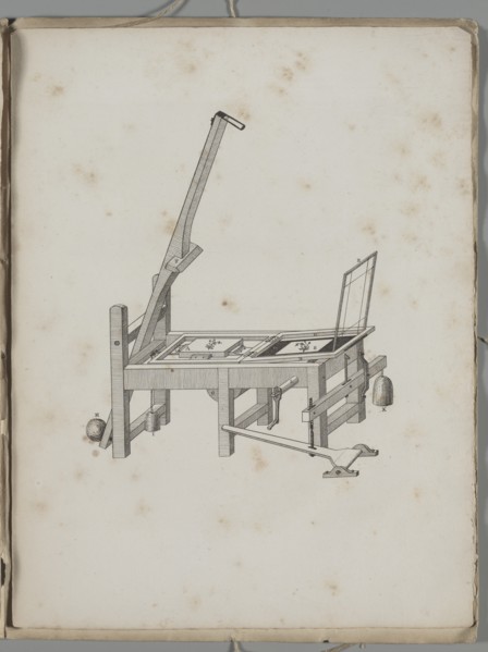 Art of the Lithograph: Printing Press, 1819. Creator: Alois Senefelder (German, 1771-1834).