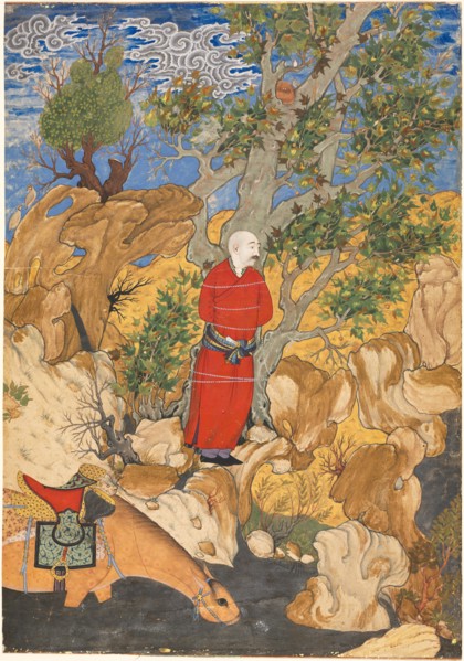 Aulad Tied to a Plane Tree, from a Shahnama by Firdausi, 1575-1600. Creator: Sadiqi Bek (Iranian, 1533-1609).
