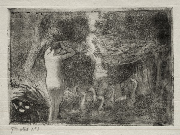 Bather and Geese, 1895. Creator: Camille Pissarro (French, 1830-1903).