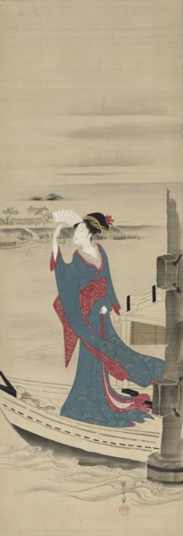 Beauty in a Boat on Sumida River, late 1700s-early 1800s. Creator: Ch?bunsai Eishi (Japanese, 1756-1829).