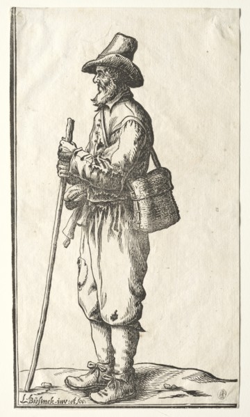 Beggar in Profile Toward Left. Creator: Ludolph Büsinck (German, 1590-1669).