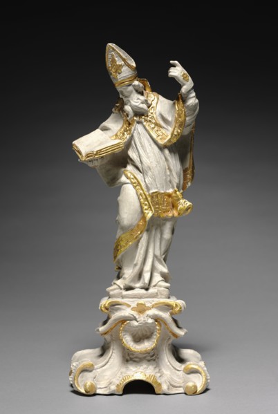 Bishop Saint Statuette Pair, c. 1740-1750. Creator: Ferdinand Tietz (Austrian, 1708-1777), attributed to.