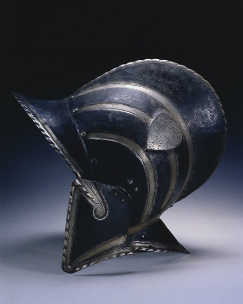 Black and White Burgonet (of the Civic Guard of Bologna), c. 1580-1600. Creator: Unknown.