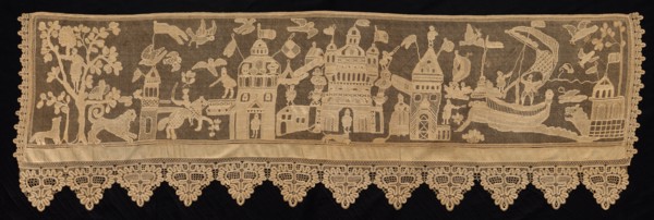 Border with Battle Scene, 18th century. Creator: Unknown.