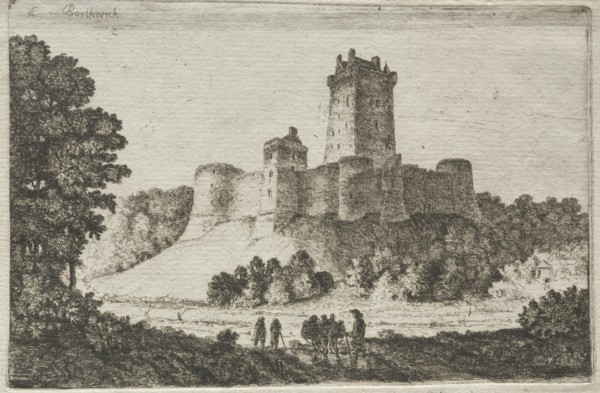 Borthwick Castle from the East. Creator: John Clerk of Eldin (British, 1728-1812).
