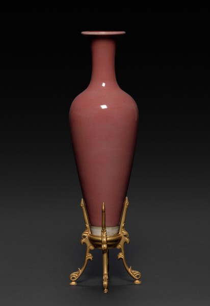 Bottle with Peach Bloom Glaze, 1662-1722. Creator: Unknown.