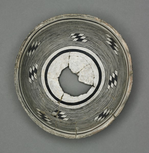 Bowl with Geometeric Design (Concentric Circles), c 1000- 1150. Creator: Unknown.