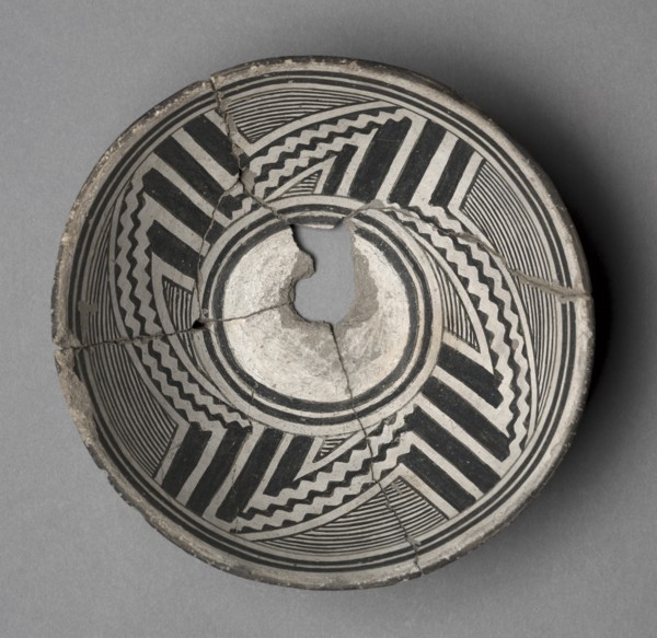 Bowl with Geometric Design (Four- Part Pinwheel), c 1000- 1150. Creator: Unknown.