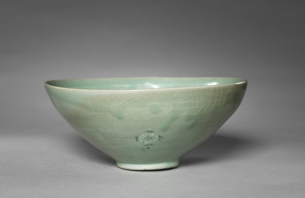 Bowl with Inlaid Chrysanthemum and Peony Design, 1100s-1200s. Creator: Unknown.