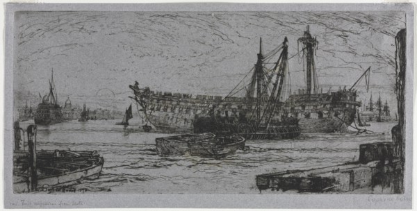 Breaking Up of the Agamemnon, 1870. Creator: Francis Seymour Haden (British, 1818-1910).