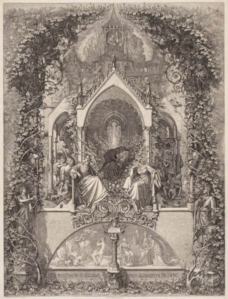 Briar Rose (Dornröschen), 1836. Creator: Eugen Napoleon Neureuther (German, 1806-1862).