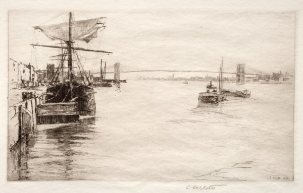 Brooklyn Bridge, 1888. Creator: Charles Adams Platt (American, 1861-1933).