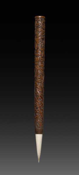 Brush with Carved Designs, 1573-1619. Creator: Unknown.