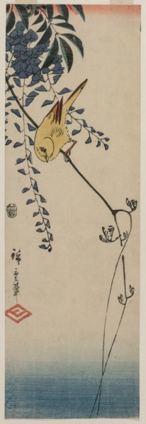 Canary and Wisteria, mid-1840s. Creator: Ando Hiroshige (Japanese, 1797-1858).