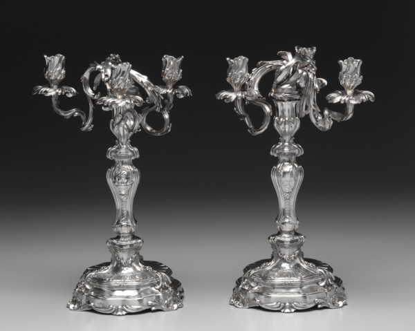 Candelabrum Pair , 1757-1758. Creator: François Thomas Germain (French, 1726-1791).