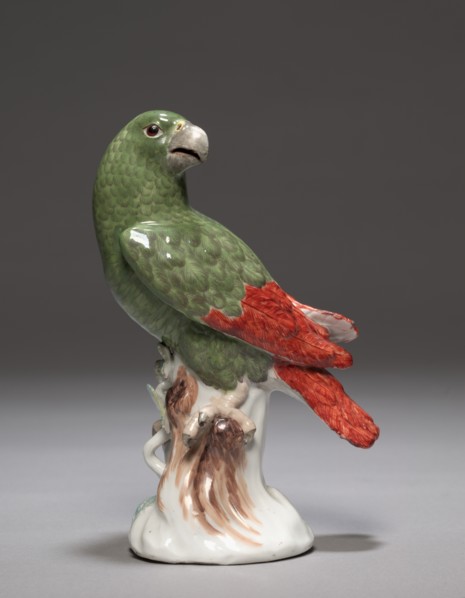 Candelabrum with Parrot (Parrot), c. 1740. Creator: Meissen Porcelain Factory (German); Johann Joachim Kändler (German, 1706-1768).