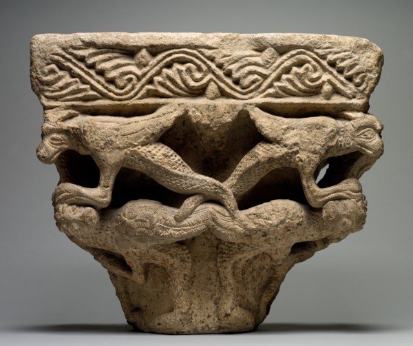 Capital with Dragons, 1200s. Creator: Unknown.