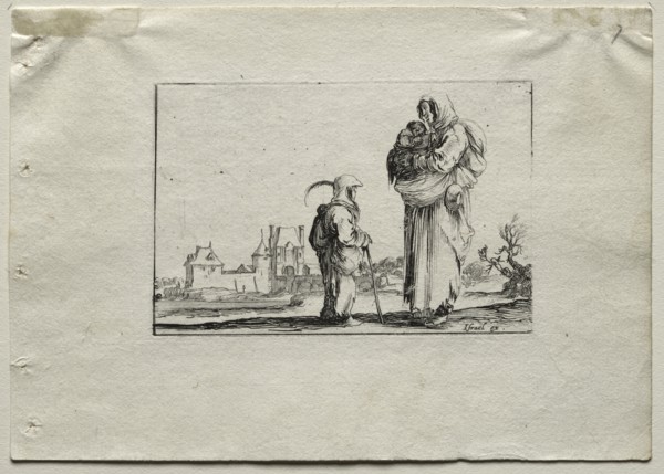 Caprices: Beggar Woman with a Baby and a Little Girl. Creator: Stefano Della Bella (Italian, 1610-1664).