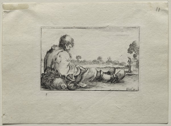 Caprices: Seated Beggar. Creator: Stefano Della Bella (Italian, 1610-1664).