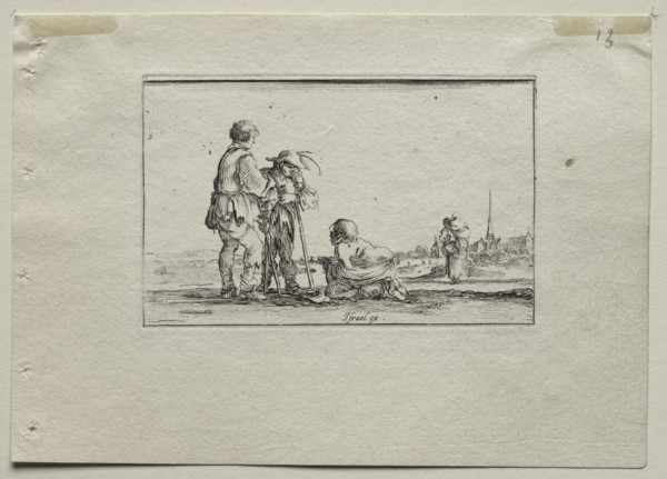 Caprices: Two Standing Beggars and a Cripple. Creator: Stefano Della Bella (Italian, 1610-1664).