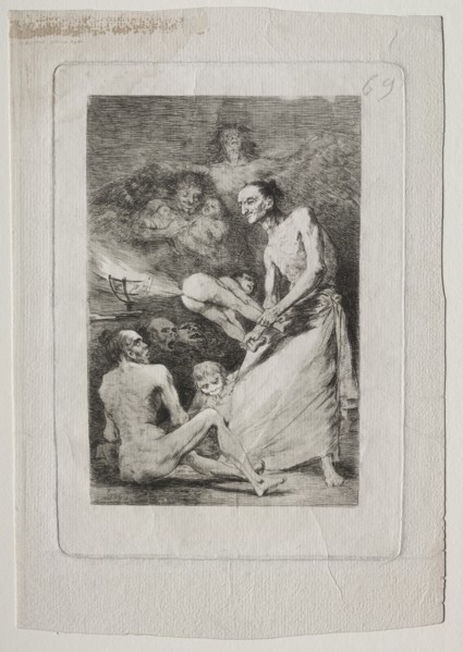 Caprichos: Blow, c. 1799. Creator: Francisco de Goya (Spanish, 1746-1828).