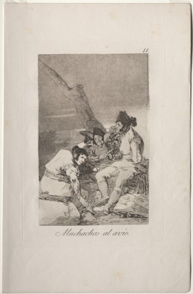 Caprichos: Lads Making Ready.. Creator: Francisco de Goya (Spanish, 1746-1828).