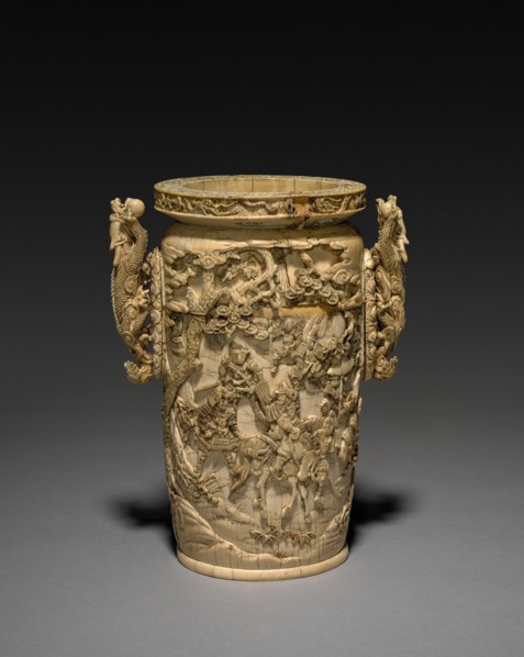Carved Vase with Liner, 1800s. Creator: Unknown.