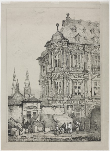 Castle of Martinsburg, Mainz, Germany, 1833. Creator: Samuel Prout (British, 1783-1852).