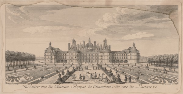 Chateau Chambord from the Gardens. Creator: Jacques Rigaud (French, 1681-1754).