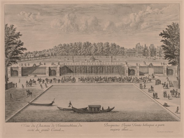 Chateau Fontainebleau from the Grand Canal. Creator: Jacques Rigaud (French, 1681-1754).