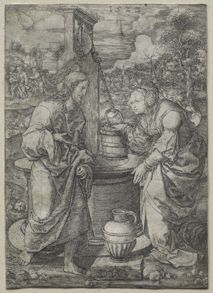 Christ and the Woman of Samaria, 1523. Creator: Dirk Vellert (Netherlandish, 1480/85-1547).