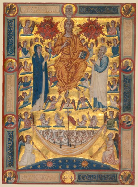 Christ in Majesty with the Virgin and St. John the Evangelist..., c. 1300-1330. Creator: Unknown.