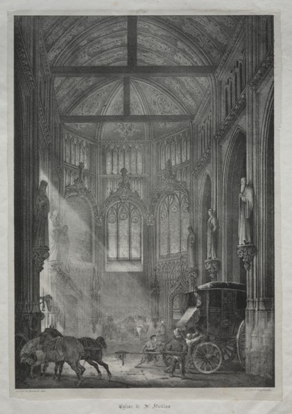 Church of St. Nicholas, Rouen, 1823. Creator: Charles Louis Lesaint (French, 1795-aft 1843), and ; Théodore Géricault (French, 1791-1824).