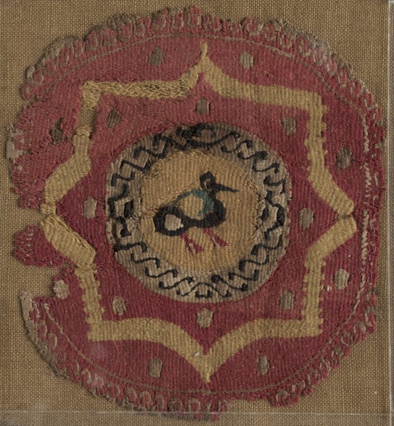 Circular Segmentum with Eight-Pointed Star and Bird, 600s - 700s. Creator: Unknown.