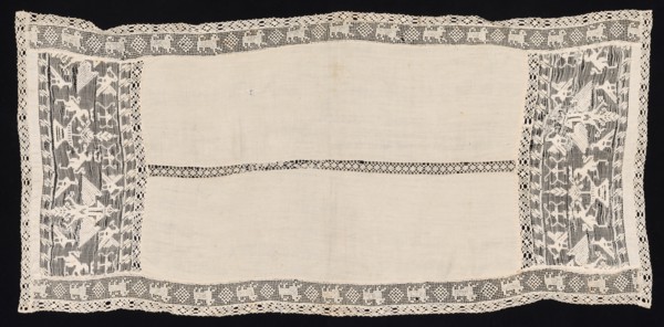 Cloth with Border of Crowned Double-Headed Eagles with Various Emblems, Birds..., 19th century. Creator: Unknown.